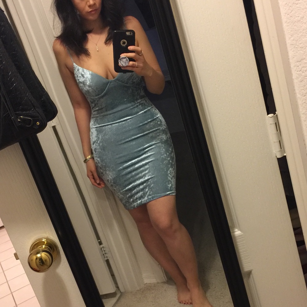 Crushed Velvet Bodycon Dress
